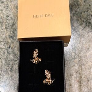 Heidi Daus Gold and Black Bee Earrings